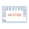 2000 PLUS Date and Phrase Stamp with Band Shield, 2-Color, RECEIVED, 1-1/4" x 1-13/16" Impression, Self-Inking, Red and Blue Ink